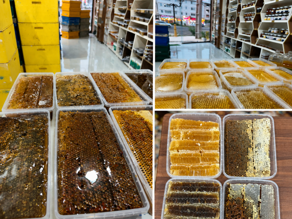 عسل با موم طبیعی داخل شان زنبور عسل